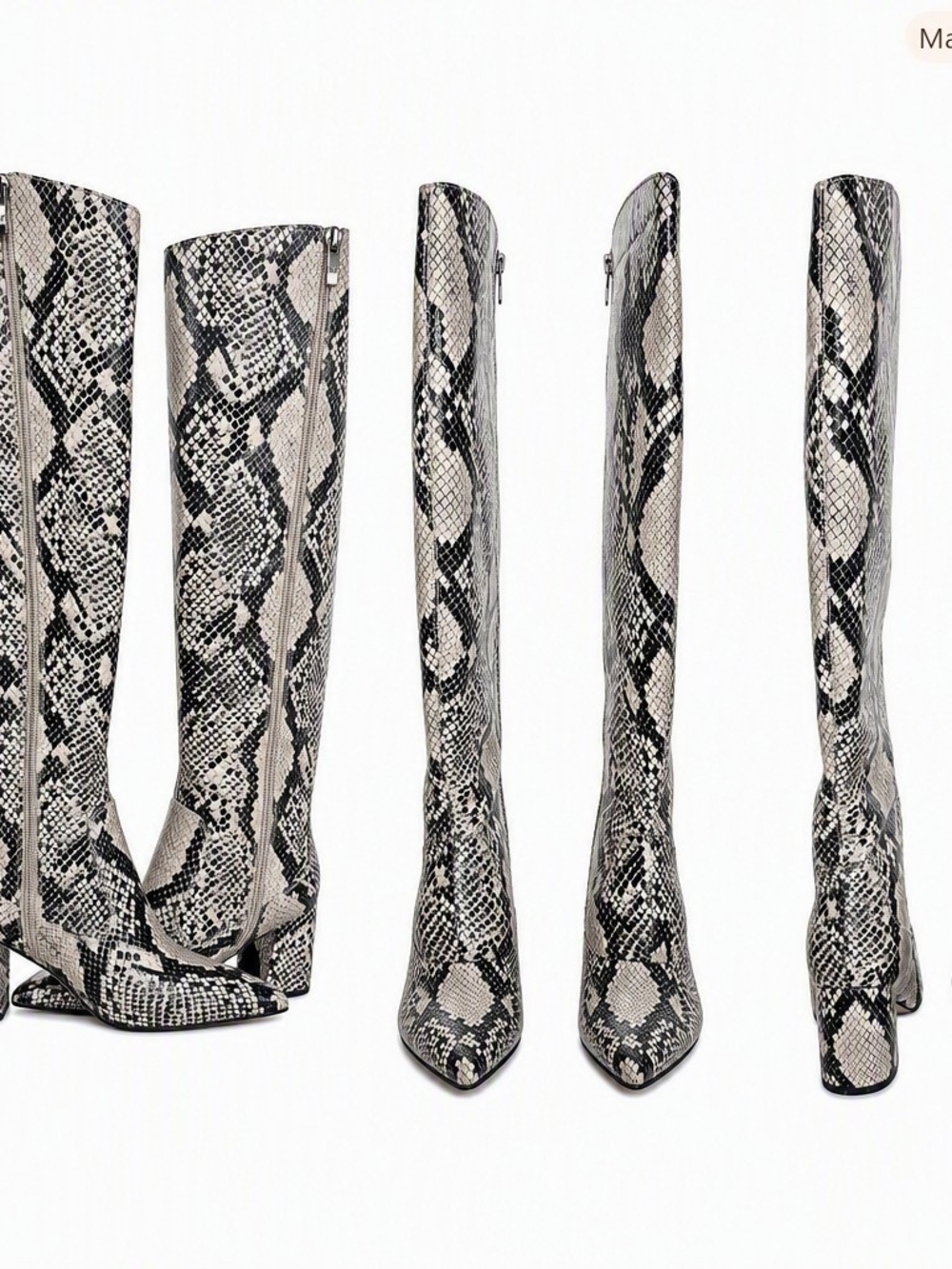 Leather Snakeskin Print "Patricia" Boot